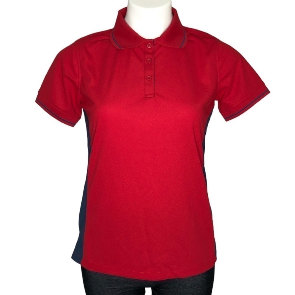 Devon & Jones red/navy polo, NWT, Small